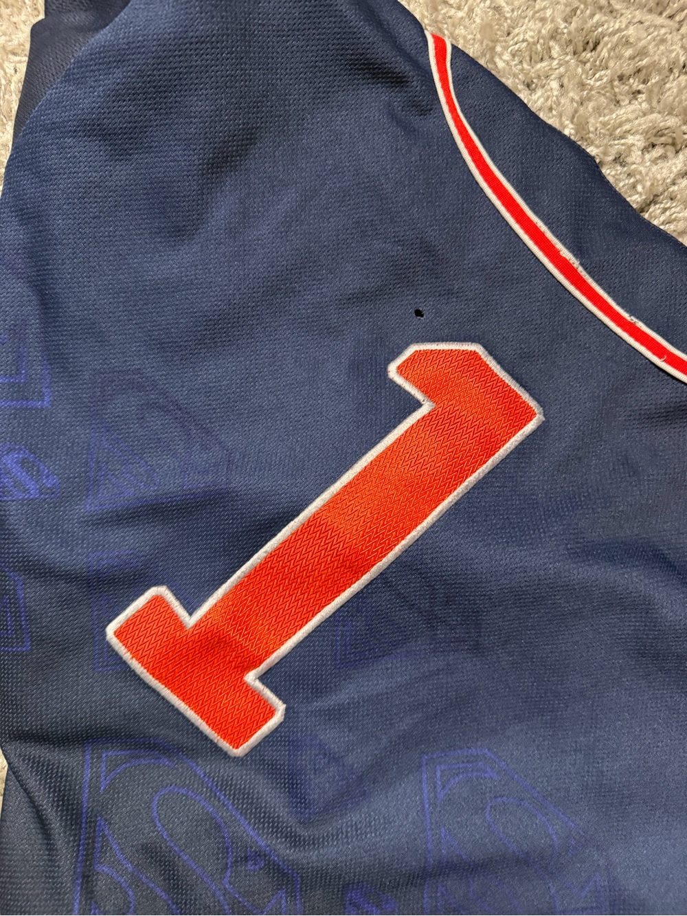 Superman Navy Blue Baseball Jersey Top - Picture 4 of 5